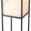 Casa Padrino Luxus Stehleuchte Schwarz / Alabasterfarben 45 x 45 x H. 114,5 cm - Moderne Wohnzimmer Lampe - Luxus Kollektion