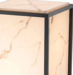 Casa Padrino Luxus Stehleuchte Schwarz / Alabasterfarben 45 x 45 x H. 114,5 cm - Moderne Wohnzimmer Lampe - Luxus Kollektion