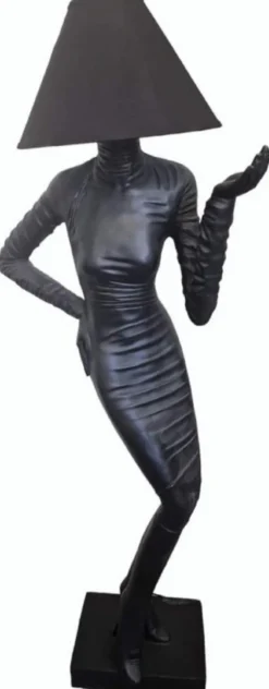 Casa Padrino Luxus Stehleuchte Dame Schwarz H. 187 cm
