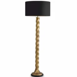Casa Padrino Luxus Stehleuchte Vintage Messing / Schwarz H. 164 cm - Luxus Leuchten