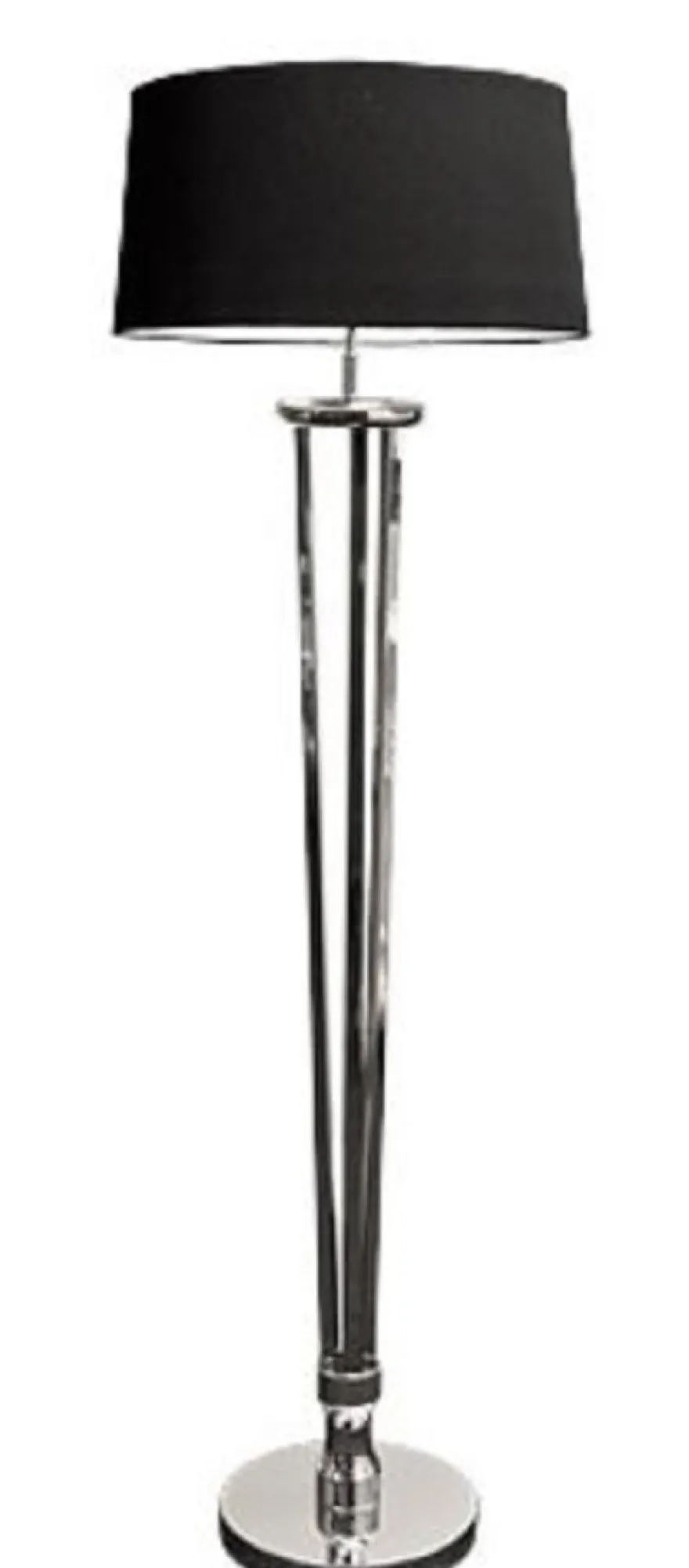 Casa Padrino Luxus Stehleuchte Silber / Schwarz Ø 30 x H. 155 cm - Wohnzimmermöbel