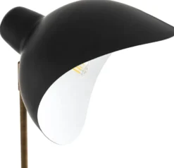 Casa Padrino Luxus Stehleuchte Antik Messingfarben / Schwarz 87 x 87 x H. 180 cm - Elegante Dreibein Stehlampe im 50er Jahre Stil - Luxus Kollektion