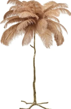 Casa Padrino Luxus Stehleuchte Palme Khaki / Gold 110 x 110 x H. 175 cm - Moderne Stehlampe im Palmen Design - Luxus Leuchten - Luxus Qualität