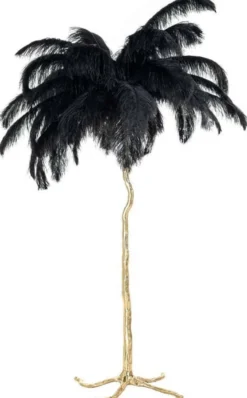 Casa Padrino Luxus Stehleuchte Palme Schwarz / Gold 110 x 110 x H. 175 cm - Moderne Stehlampe im Palmen Design - Luxus Leuchten - Luxus Qualität