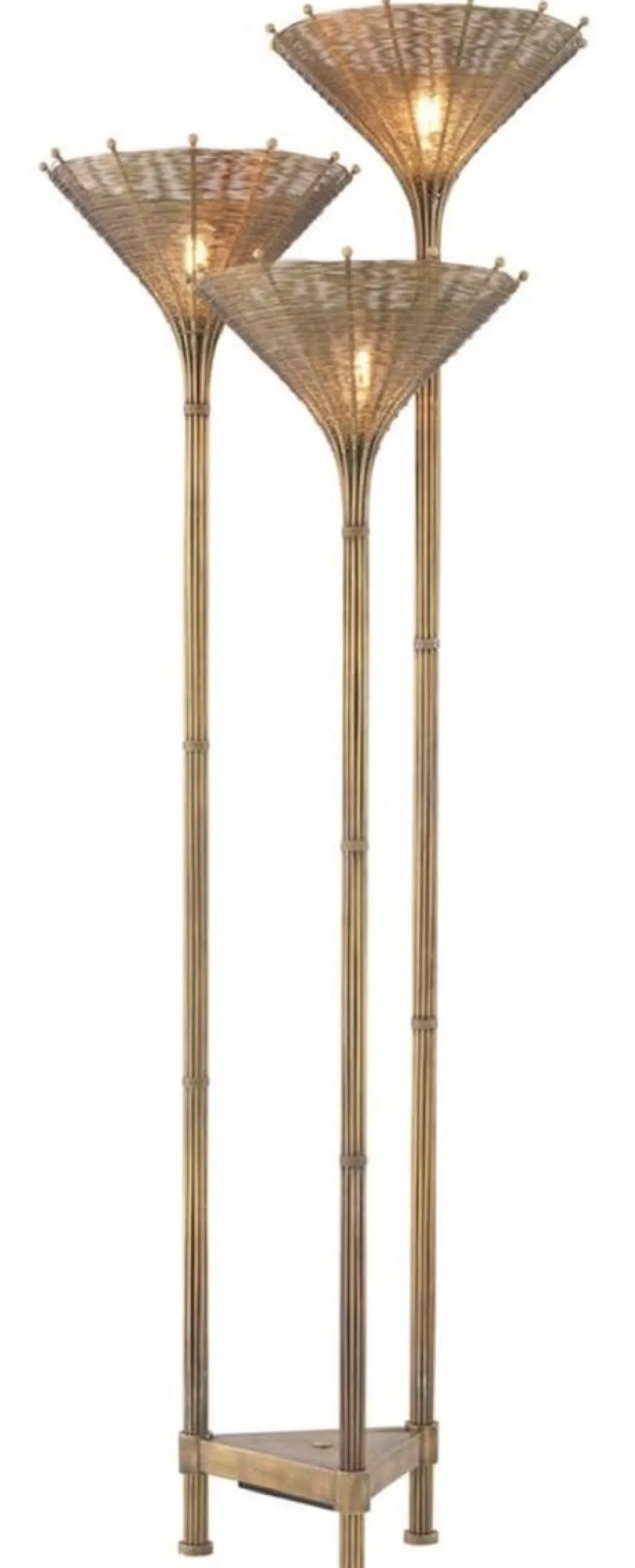 Casa Padrino Luxus Stehleuchte Vintage Messingfarben 70 x 70 x H. 197 cm - Hotel & Restaurant Stehlampe