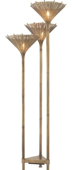 Casa Padrino Luxus Stehleuchte Vintage Messingfarben 70 x 70 x H. 197 cm - Hotel & Restaurant Stehlampe