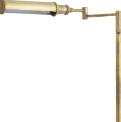 Casa Padrino Luxus Stehleuchte Vintage Messingfarben 18 x H. 102-136 cm - Höhenverstellbare Stehleuchte mit Schwenkarm - Luxus Kollektion