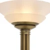 Casa Padrino Luxus Stehleuchte Antik Messingfarben / Weiß Ø 60 x H. 195 cm - Runde Metall Stehleuchte mit Glas Lampenschirm - Luxus Kollektion