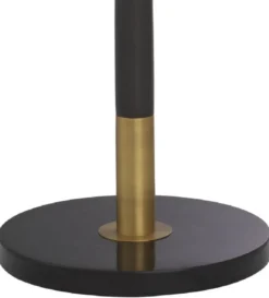 Casa Padrino Luxus Stehleuchte Antik Messingfarben / Schwarz / Weiß 61 x 35 x H. 181,5 cm - Messing Stehleuchte mit Glas Lampenschirm und Marmorsockel - Luxus Kollektion