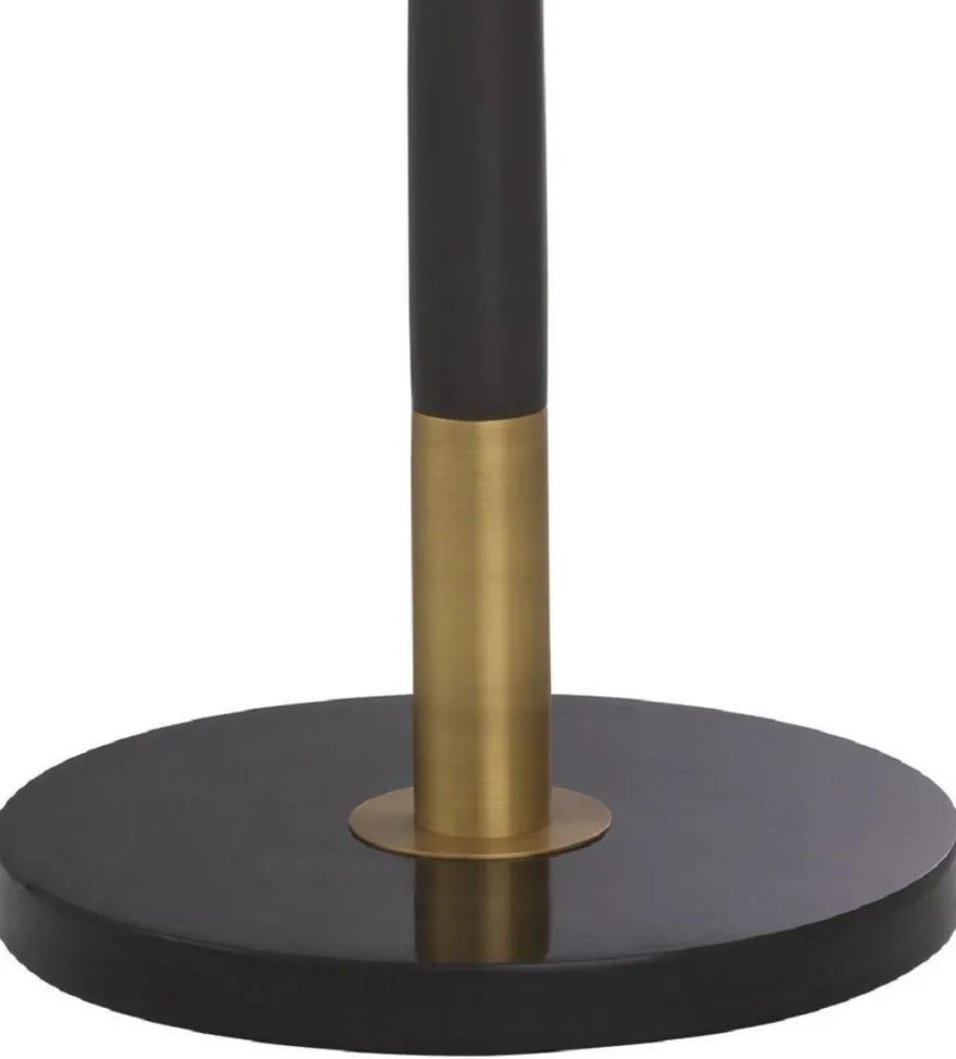 Casa Padrino Luxus Stehleuchte Antik Messingfarben / Schwarz / Weiß 61 x 35 x H. 181,5 cm - Messing Stehleuchte mit Glas Lampenschirm und Marmorsockel - Luxus Kollektion
