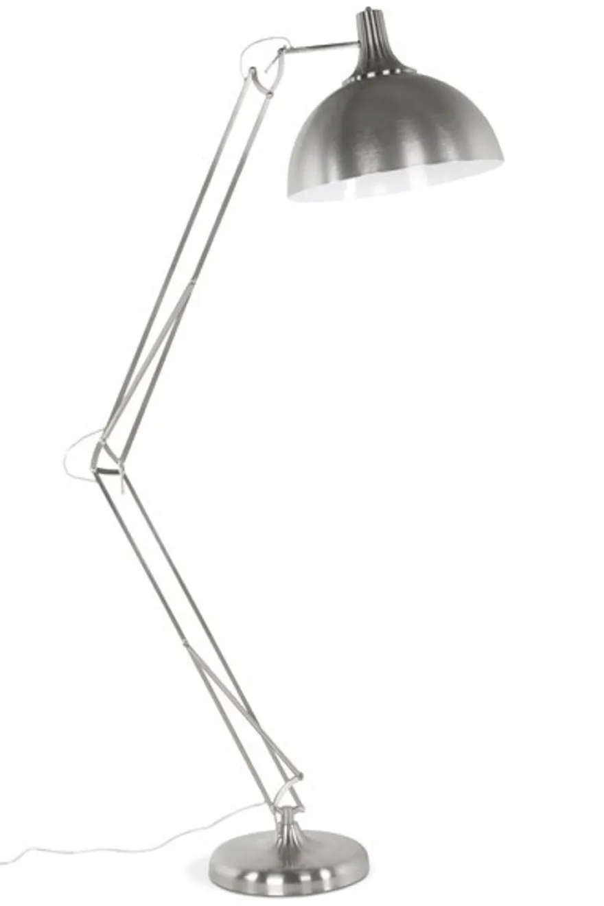 Casa Padrino Luxus Stehleuchte im klassischen Stil aus gebürstetem Metall in Silber - H 230 cm