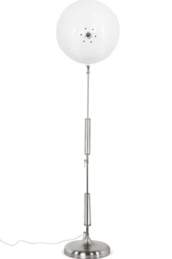 Casa Padrino Luxus Stehleuchte im klassischen Stil aus gebürstetem Metall in Silber - H 230 cm