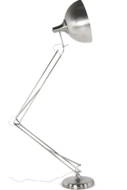 Casa Padrino Luxus Stehleuchte im klassischen Stil aus gebürstetem Metall in Silber - H 230 cm