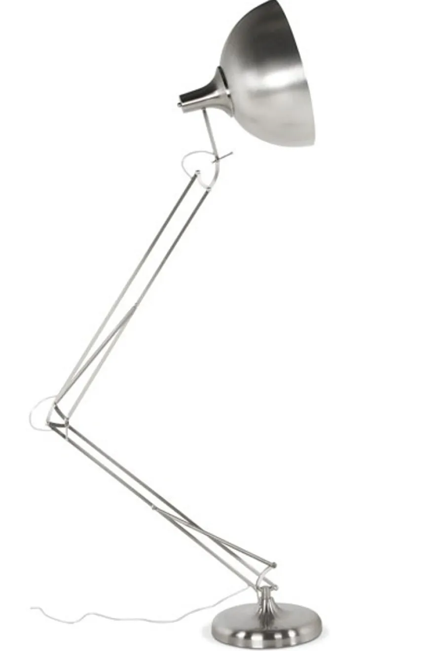 Casa Padrino Luxus Stehleuchte im klassischen Stil aus gebürstetem Metall in Silber - H 230 cm