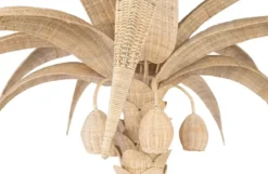 Casa Padrino Luxus Stehleuchte Palme Naturfarben Ø 260 x H. 280 cm - Rattan Stehlampe im Palmen Design - Wohnzimmer Stehleuchte - Luxus Leuchten - Luxus Stehleuchten