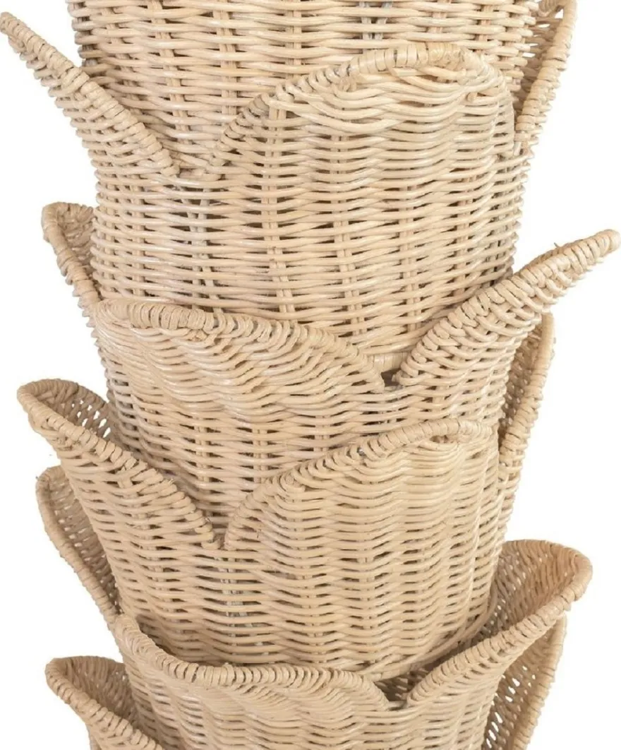 Casa Padrino Luxus Stehleuchte Palme Naturfarben Ø 260 x H. 280 cm - Rattan Stehlampe im Palmen Design - Wohnzimmer Stehleuchte - Luxus Leuchten - Luxus Stehleuchten