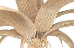 Casa Padrino Luxus Stehleuchte Palme Naturfarben Ø 260 x H. 280 cm - Rattan Stehlampe im Palmen Design - Wohnzimmer Stehleuchte - Luxus Leuchten - Luxus Stehleuchten
