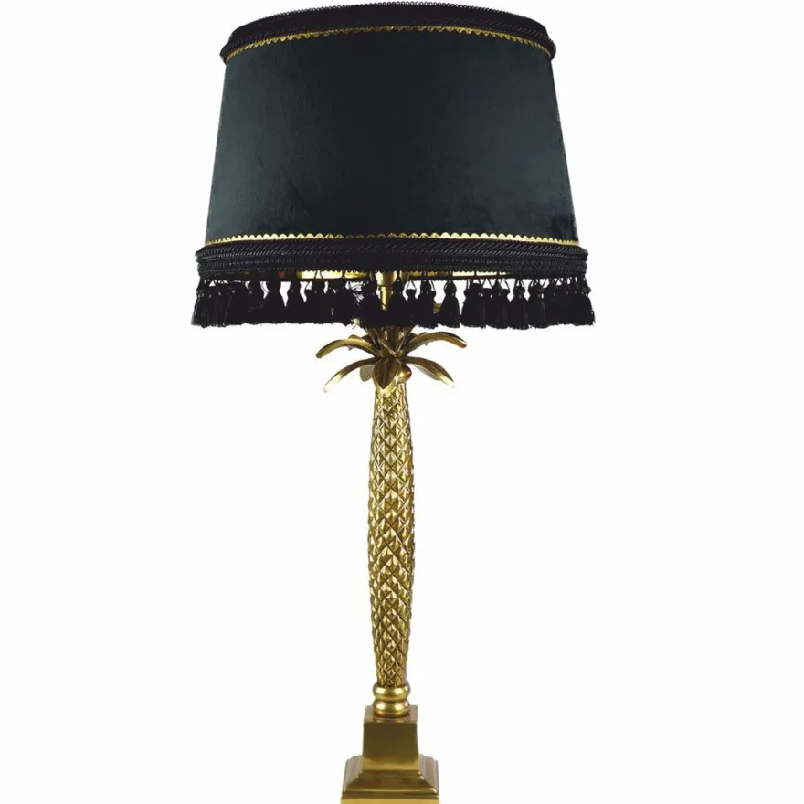 Casa Padrino Luxus Stehleuchte Palme Gold / Schwarz H. 83 cm - Luxus Leuchten