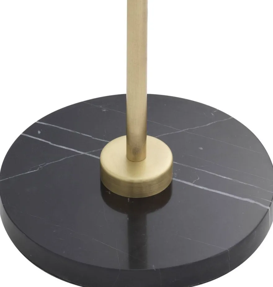 Casa Padrino Luxus Stehleuchte Antik Messingfarben / Schwarz / Weiß 39 x 30 x H. 159 cm - Moderne Metall Stehlampe mit Marmorfuss und rundem Glas Lampenschirm - Luxus Qualität