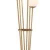 Casa Padrino Luxus Stehleuchte Antik Messingfarben / Schwarz / Weiß Ø 42 x H. 169 cm - Designer Stehlampe mit Marmorsockel und kugelförmigen Glas Lampenschirmen