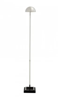 Casa Padrino Luxus Stehleuchte Nickel - Elegante Design Bodenleuchte in Nickel und Schwarz, 131 cm Höhe