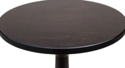 Casa Padrino Luxus Stehtisch mit Fußstütze Dunkelbraun Ø 75 x H. 110 cm - Runder Massivholz Tisch - Runder Massivholz Bartisch - Massivholz Möbel - Bar Möbel - Gastronomie Möbel