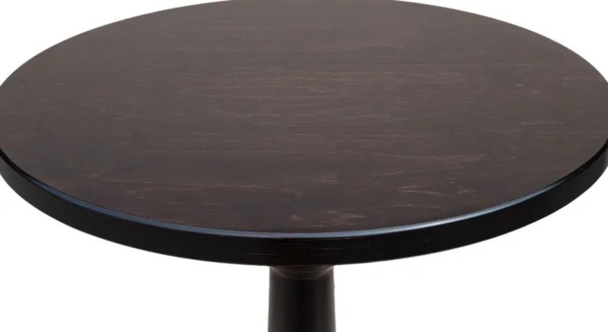 Casa Padrino Luxus Stehtisch mit Fußstütze Dunkelbraun Ø 75 x H. 110 cm - Runder Massivholz Tisch - Runder Massivholz Bartisch - Massivholz Möbel - Bar Möbel - Gastronomie Möbel