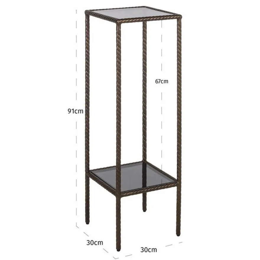 Casa Padrino Luxus Säule Bronze / Schwarz H. 91 cm - Luxus Wohnzimmer Möbel
