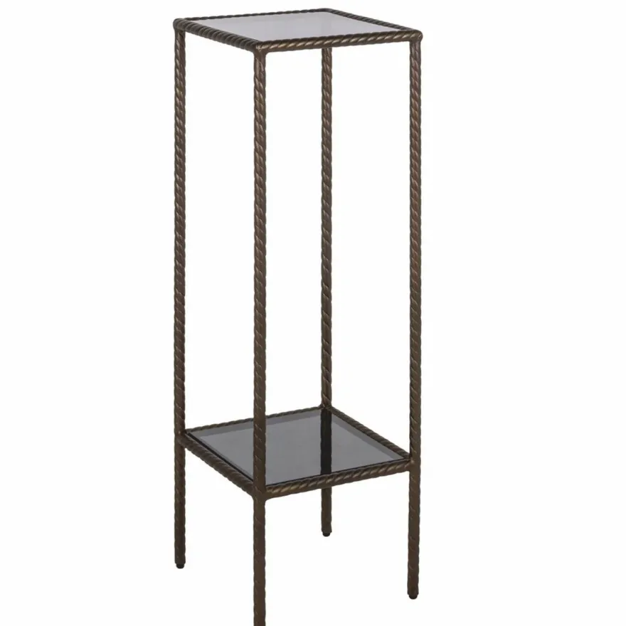 Casa Padrino Luxus Säule Bronze / Schwarz H. 91 cm - Luxus Wohnzimmer Möbel