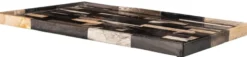 Casa Padrino Luxus Tablett Mehrfarbig 40 x 25 x H. 2 cm - Serviertablett aus versteinertem Holz