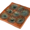 Casa Padrino Luxus Tablett Orange 31,5 x 32,5 x H. 3 cm - Deko Tablett und Wandrelief in Anemonen-Form aus feinem Porzellan - Luxus Deko Accessoires