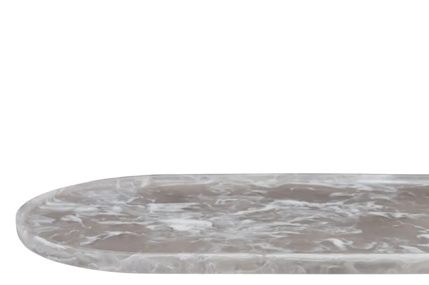 Casa Padrino Luxus Tablett Schwarz 60 x 30 x H. 1,7 cm - Großes rechteckiges Deko Tablett aus Kunstharz mit transparent schwarzer Wirbeloptik - Luxus Deko Accessoires