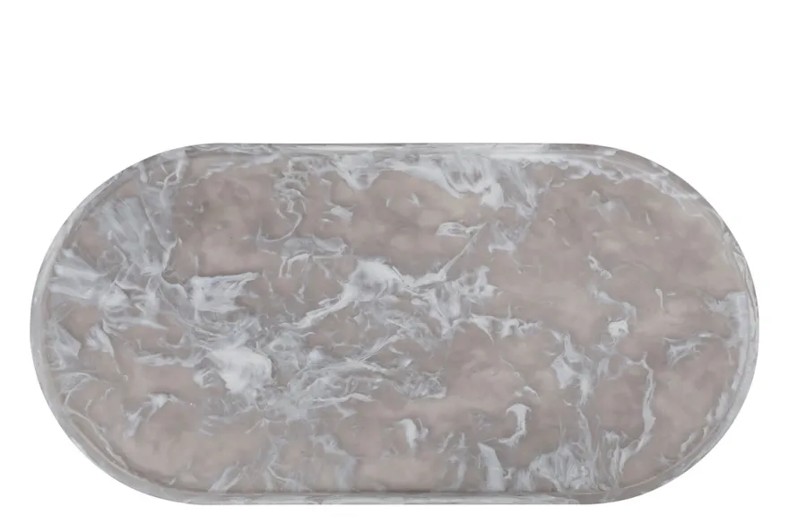 Casa Padrino Luxus Tablett Schwarz 60 x 30 x H. 1,7 cm - Großes rechteckiges Deko Tablett aus Kunstharz mit transparent schwarzer Wirbeloptik - Luxus Deko Accessoires