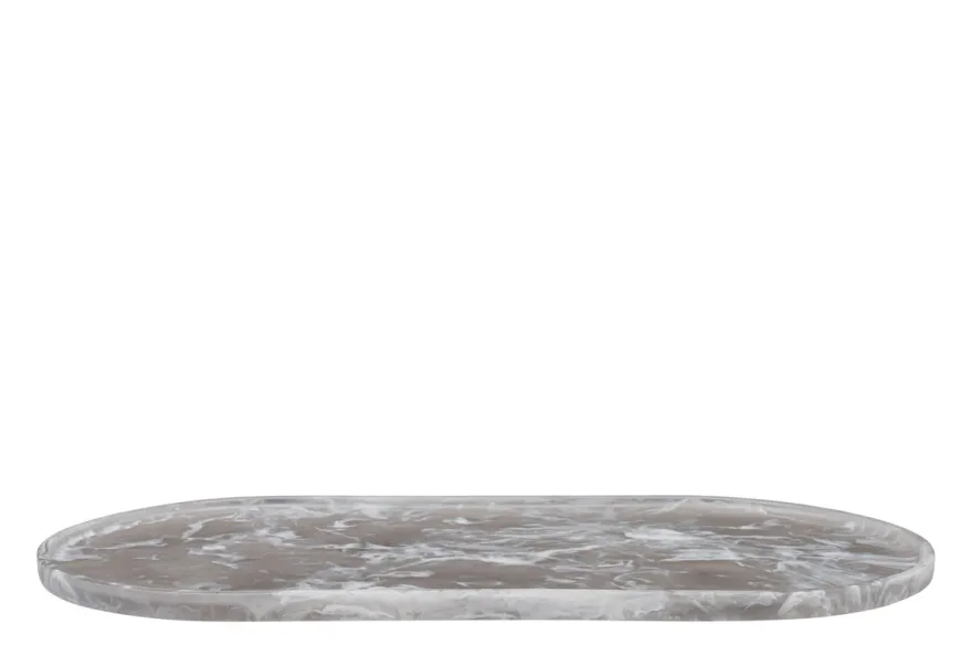 Casa Padrino Luxus Tablett Schwarz 60 x 30 x H. 1,7 cm - Großes rechteckiges Deko Tablett aus Kunstharz mit transparent schwarzer Wirbeloptik - Luxus Deko Accessoires