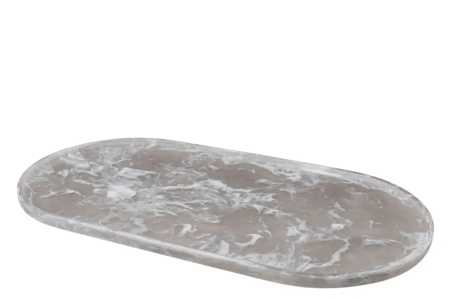 Casa Padrino Luxus Tablett Schwarz 60 x 30 x H. 1,7 cm - Großes rechteckiges Deko Tablett aus Kunstharz mit transparent schwarzer Wirbeloptik - Luxus Deko Accessoires