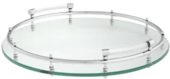 Casa Padrino Luxus Tablett / Serviertablett Silber Ø 40 x H. 7 cm - Gastronomie Accessoires