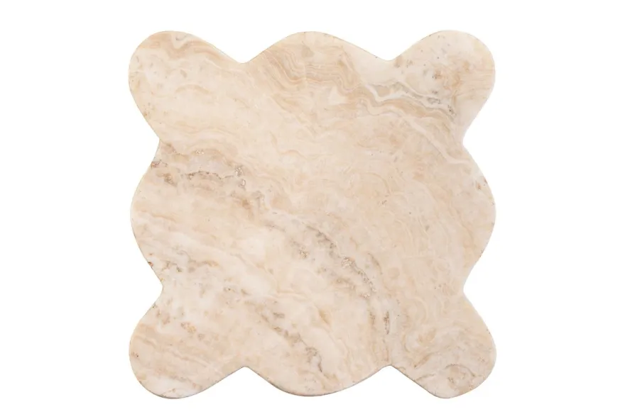 Casa Padrino Luxus Tablett 28 x 28 x H. 7,5 cm - Edles Tablett aus hochwertigem poliertem Onyx - Luxus Deko Accessoires
