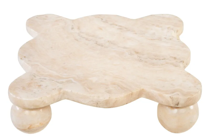 Casa Padrino Luxus Tablett 28 x 28 x H. 7,5 cm - Edles Tablett aus hochwertigem poliertem Onyx - Luxus Deko Accessoires