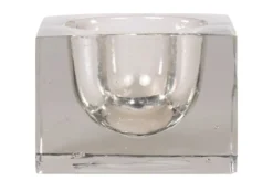 Casa Padrino Luxus Tablett 17,5 x 17,5 x H. 12,5 cm - Schweres Deko Tablett aus massivem dickwandigem Klarglas - Luxus Deko Accessoires