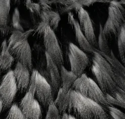 Casa Padrino Luxus Tagesdecke Schwarz / Grau 150 x 180 cm - Kunstpelz Wohndecke