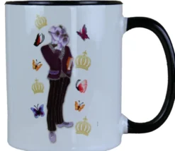 Casa Padrino Luxus Tasse Hund Clever von Harald Glööckler Pompöös - Weiß Schwarz Gold, 9,5 cm x 8,5 cm