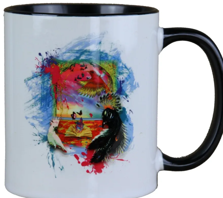 Casa Padrino Luxus Tasse Papagei Bunt aus der Harald Glööckler Pompöös Kollektion, 9,5 cm x 8,5 cm