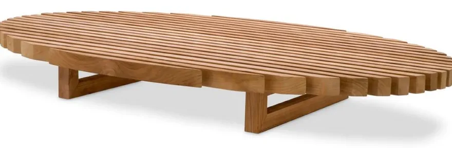 Casa Padrino Luxus Teak Couchtisch Naturfarben 170,5 x 99,5 x H. 21,5 cm - Ovaler Teakholz Wohnzimmertisch - Teakholz Wohnzimmer Möbel - Massivholz Möbel - Luxus Möbel - Luxus Einrichtung