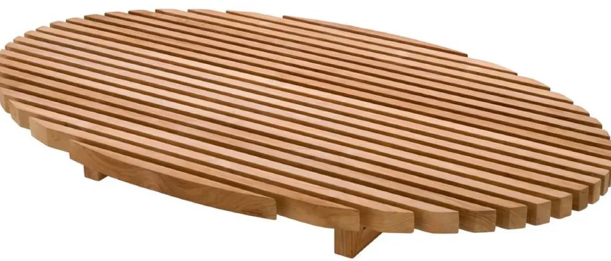 Casa Padrino Luxus Teak Couchtisch Naturfarben 170,5 x 99,5 x H. 21,5 cm - Ovaler Teakholz Wohnzimmertisch - Teakholz Wohnzimmer Möbel - Massivholz Möbel - Luxus Möbel - Luxus Einrichtung