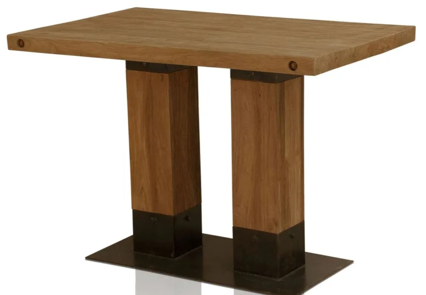 Casa Padrino Luxus Teakholz Esstisch Braun / Schwarz 110 x 70 x H. 77 cm - Esszimmermöbel