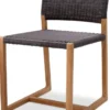 Casa Padrino Luxus Teakholz Esszimmer Stuhl Naturfarben / Schwarz 48 x 58 x H. 78,5 cm - Garten Stuhl - Terrassen Stuhl - Garten Möbel - Esszimmer Möbel - Luxus Teakholz Möbel