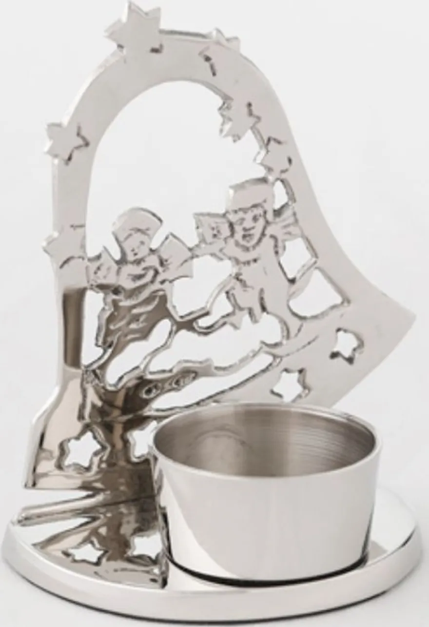 Casa Padrino Luxus Teelichthalter Silber aus vernickeltem Messing 9 x 9 x H. 11 cm