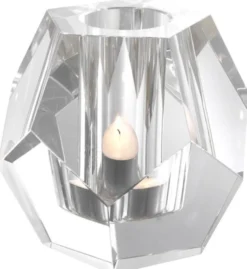 Casa Padrino Luxus Teelichthalter 16 x 16 x H. 15 cm - Kristallglas Deko Accessoires