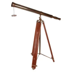 Casa Padrino Luxus Teleskop Messing / Braun 97 x 60 x H. 150 cm - Standteleskop auf Dreibein