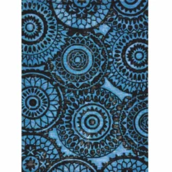 Casa Padrino Luxus Teppich Blau / Schwarz 300 x 200 cm - Rechteckiger Wollteppich - Wohnzimmer Teppich - Hotel Teppich